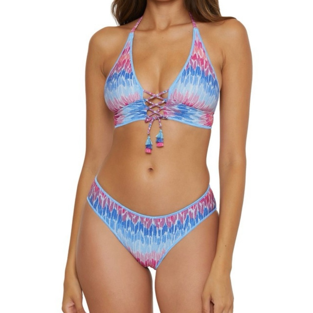 BECCA Blue and Pink Tie-Dye Bikini
Two pieces (Top and Bottom)